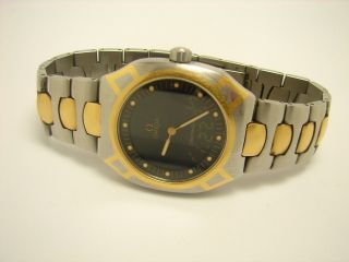 Vintage Omega Polaris Digital Uhr Herrenuhr Stahl Gold Seamaster Bild