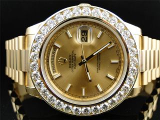 Diamant - Armbanduhr Für Herren Rolex President Ii,  8ct Diamant,  18k Gold - Bild