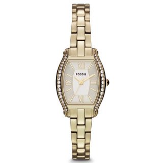 Damen Armbanduhr Fossil Es3286 Kristall Rand Silber,  Gold Stahl Armband Bild