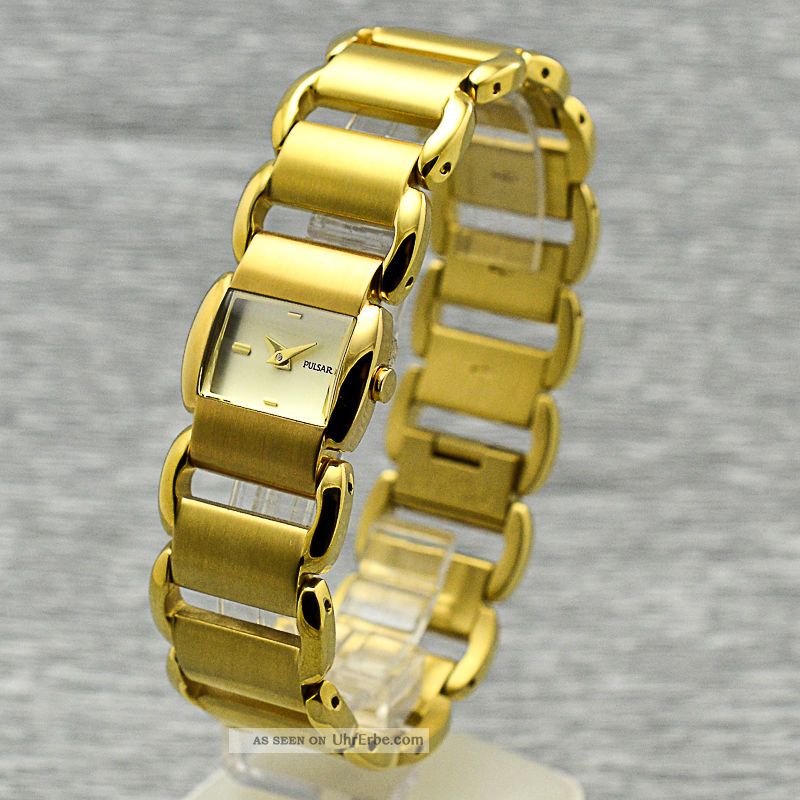 Damenuhr Pulsar Pj5262x1 Vergoldet Damenarmbanduhr Quarz Uhr Quarzuhr Armbanduhren Bild