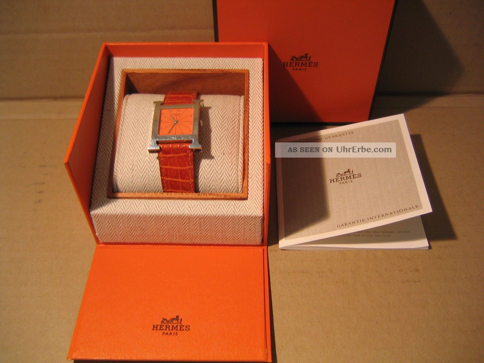 Hermes Damen Armbanduhr H Mit Orange Band Armbanduhren Bild