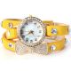 Damen Vintage Armbanduhr Leder Bowknot Bracelet Strass Kette Uhren Uhr Watches Armbanduhren Bild 1