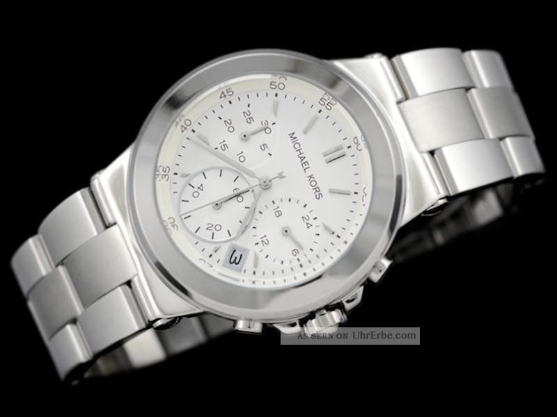 Michael Kors Uhr Mk5221 Damenuhr Parker Silber Chrono Datum Uhr 250€ Ovp Armbanduhren Bild