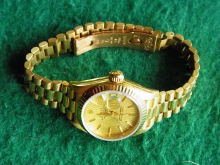 Rolex Lady Datejust Präsident Klassiker 18kt Gold 1992 Automatik Damenuhr Gold Bild