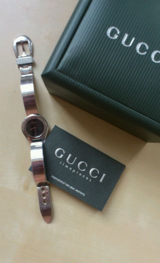 Top Gucci Elegante Damen Armbanduhr Np 500€ Edelstahl Analog Bild