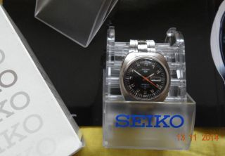 Nos Seiko 5 Sports 70m Diver D/d 7019 6000 Jumbo 41cm Cushion Black Box Serviced Bild
