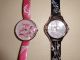 2 Modische Armbanduhren,  Luscious Girls,  Pink,  Schwarz,  Glitzersteinchen,  Ov Armbanduhren Bild 3
