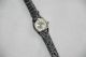 Damen Uhr Armbanduhr Quartz Rund Lederband Kroko - Look Grau - Weiß Armbanduhren Bild 1