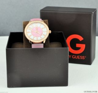 Uhr Uhren G By Guess Armbanduhr Damen Rosa Gummi Quarz Deu Bild