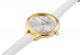 Excellanc Damenuhr Gelb Gold Mit Schmalem Weißem Armband Armbanduhren Bild 1