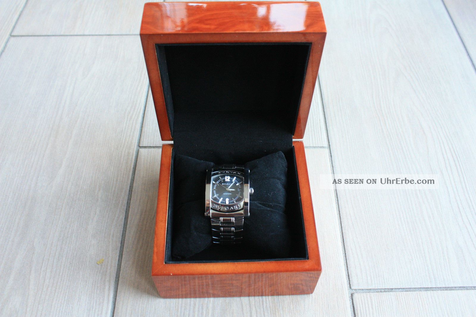 Bulgari Edel Stahl Automatik Uhr Assioma Schwarzes Zifferblatt Aa44s Armbanduhren Bild