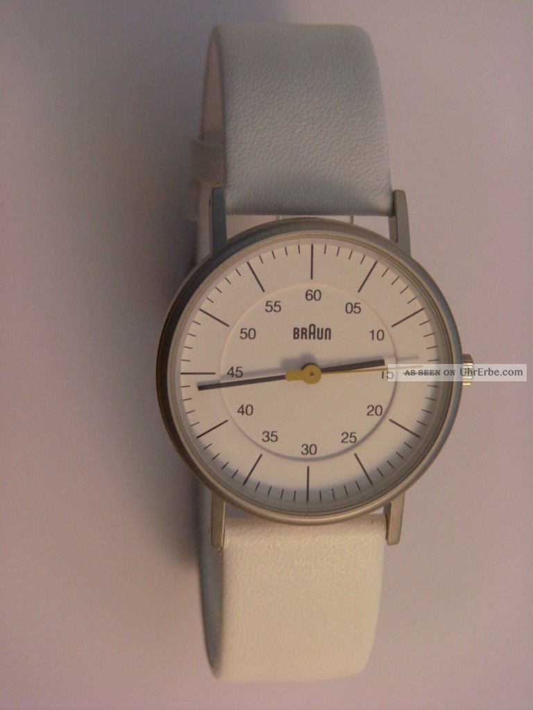 ° Braun Uhr Damenuhr Bn0011whwhl Edelstahl Matt,  Lederband Weiß Armbanduhren Bild