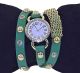 Vintage Armbanduhr Damenuhr Leder Nieten Bracelet Retro Strass Kette Punk Uhr Armbanduhren Bild 5