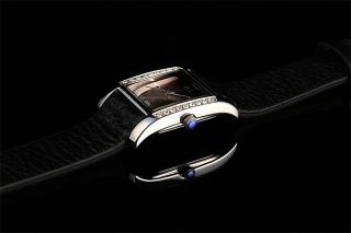 Just Damen Uhr Schwarz Leder 48 - S10106 - Bk Armbanduhr Strass Bild
