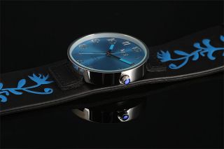 Just Damen Uhr Schwarz Blau Leder 48 - S10249bk - Bl Armbanduhr Xxl Rund Bild