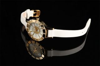 Just Damen Uhr Leder 48 - S10108 - Wh - Gd Armbanduhr Weiß Gold Strass Bild