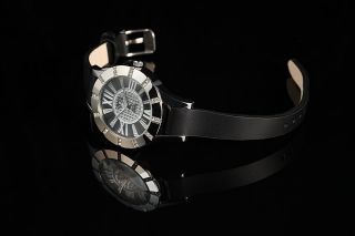 Just Damen Uhr Leder 48 - S10108 - Bl Armbanduhr Schwarz Silber Strass Bild