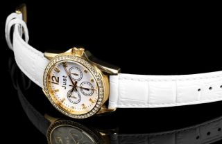 Just Damenuhr Chronograph Leder Uhr 48 - S8195 - Wh Vergoldet Armbanduhr Bild