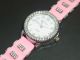 Damenuhr Uhr Quarz Strass Crystal Silikonband Bunt Modern Armbanduhren Bild 1