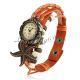 Vintage Damenuhr Armreifuhr Spangeuhr Blätter Armbanduhr Eule Armband Uhren Armbanduhren Bild 14