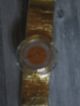 Swatch Uhr Breites,  Goldenes Lederarmband Armbanduhren Bild 1