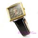 Omax Wasserdicht Quadrat Gold Herren Unisex Zeitgenössischer Schwarz Leder Uhr Armbanduhren Bild 17