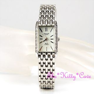 Omax Klassisch Silber Rhodium Pl Armband Anzug Uhr W/ Swarovski Kristall Jh0342 Bild
