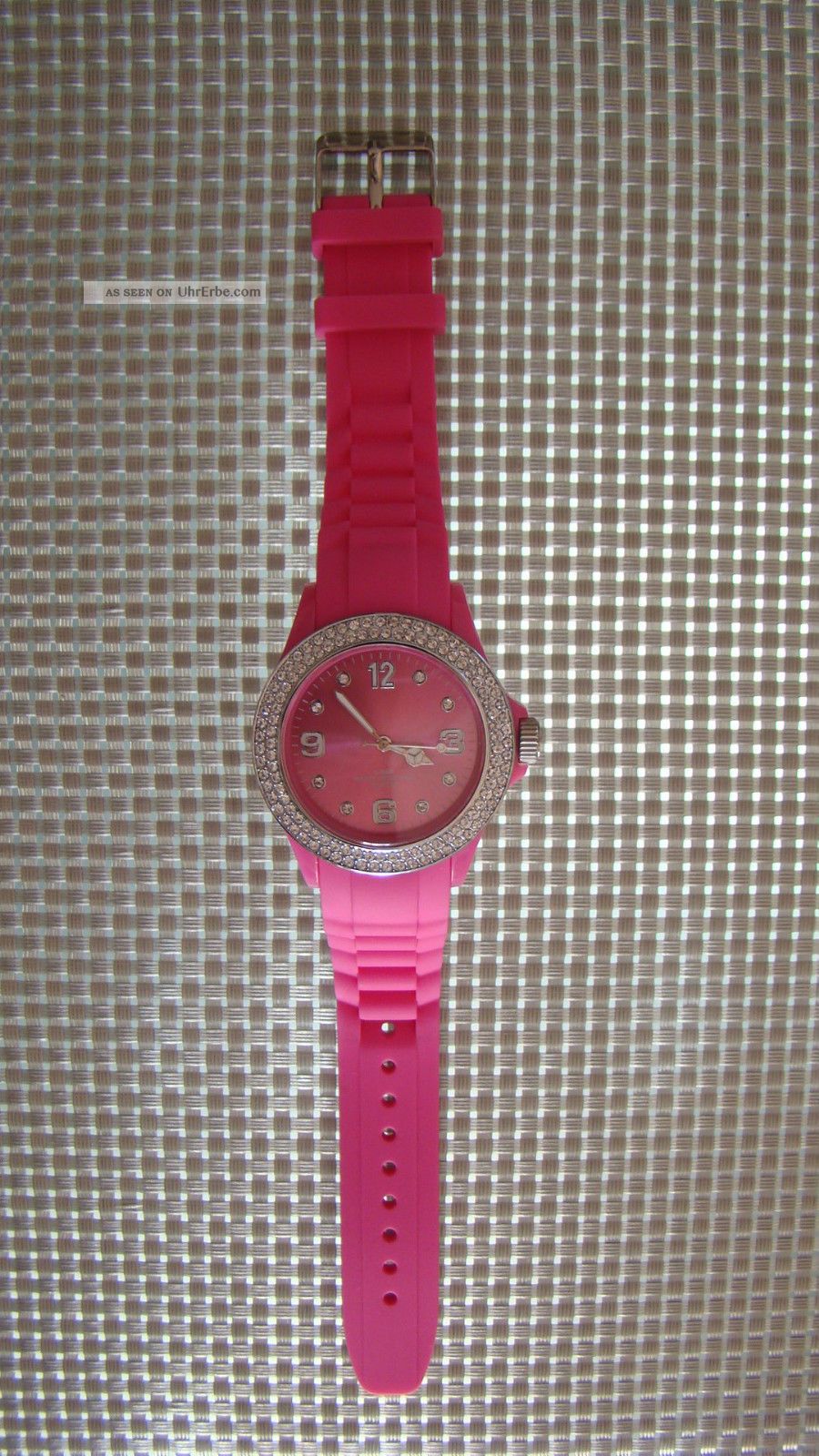 Armbanduhr Pink Rosa Silikon Gummi Kristalledition,  Swarovski Elemente/strass Armbanduhren Bild