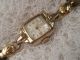 Uhr Damenarmbanduhr Exita 17 Rubis Vergoldet Handaufzug Armband Leder 1920 - 50 Armbanduhren Bild 6