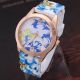 Damen - Mode - Uhr Silicon Band Jelly - Sport - Quarz - Blumen - Druck Armbanduhren Bild 5