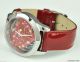 Uhr Uhren Guess Armbanduhr Damen Rot Shimmer Leder Quarz Deu Armbanduhren Bild 3