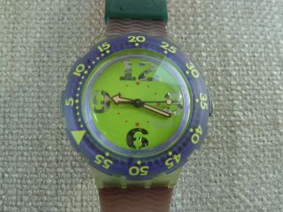 Rave Neon Techn Scuba Taucheruhr Rar 1992,  Swatch,  Ovp Inkl.  Neue Batterie Bild