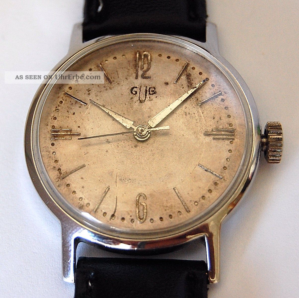 Gub Glashütte Kal 60 Mechanisch Hau 34mm Ddr Handaufzug Revidiert Gdr Armbanduhren Bild