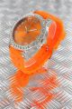 Nele Fortados Armbanduhr Strass Colorful World Damen Uhr Watch Silikon 50mm Armbanduhren Bild 3