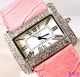 Modeschöpfer Silber,  Rosa Veganen Leder Damen Anzug Wag Uhr Mit/ Swarovski Armbanduhren Bild 13