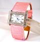 Modeschöpfer Silber,  Rosa Veganen Leder Damen Anzug Wag Uhr Mit/ Swarovski Armbanduhren Bild 14