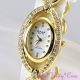 Omax Unüblich Gold & Weiß Seiko Werk Marquise Uhr Mit/ Swarovski Strass Jes590 Armbanduhren Bild 16