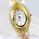 Omax Unüblich Gold & Weiß Seiko Werk Marquise Uhr Mit/ Swarovski Strass Jes590 Armbanduhren Bild 19