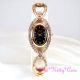 Omax Unüblich Rose Gold Beschichtet & Schwarz Seiko Werk Uhr Mit/ Swarovski Armbanduhren Bild 15