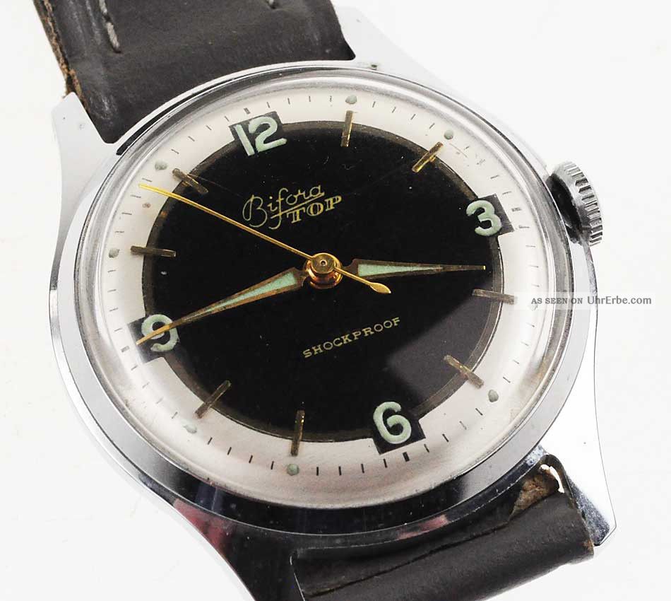 Bifora Top Bauhaus Watch Damen Herren 1950 Handaufzug Lagerware Nos Vintage 56 Armbanduhren Bild