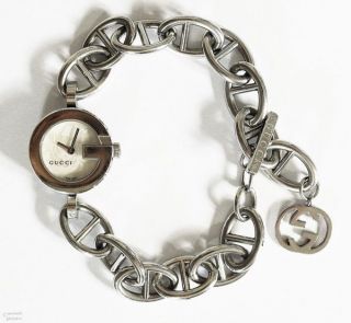 Gucci Uhr 107 G - Charms Quarz Edelstahl Damen Armbanduhr Swiss Watch Orginal G Bild