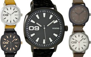Oozoo Xxl Herren Uhr Lederband 50mm Verschiedene Farben 6030 Bild