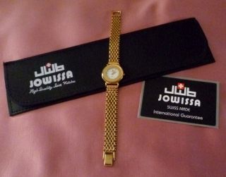 Damen Armbanduhr Jowissa Swiss Made Vergoldet Zifferblatt Weiß Milanaisearmband Bild