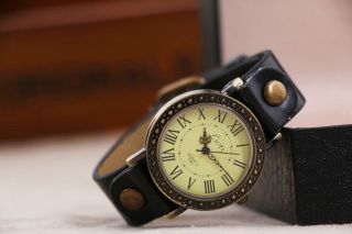 Herren Uhr Damen Armbanduhr Lederarmbanduhr Watch Analog L.  23cm Bild