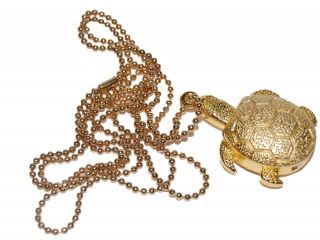 Damenuhr UmhÄngeuhr SchildkrÖte Gold Kettenuhr Reptil Uhren Bild