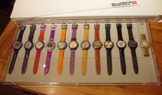 Swatch Uhren Vintage Konvolut Sammlerbox Wie Bild