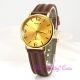 Omax Wasserdicht Gold Klassisch Unisex Seiko Y121 Werk Braun Leder Armbanduhr Armbanduhren Bild 20
