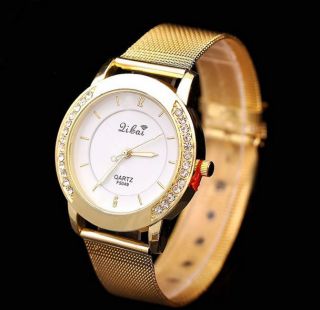 Damen - Markenuhr,  Modisch,  Gold - Uhr Mit Kristallen Für Frauen/damen Bild