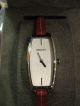 Dkny Silberfarbene Moderne Uhr Mit Rotem Armband - 1x Getragen,  Neue Batterie,  Box Armbanduhren Bild 1