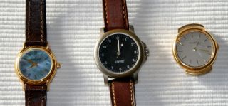 3 Damen Armbanduhren - Konvolut Esprit,  Regent,  Jacques Lemans - Gold,  Leder Bild